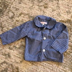 Gingham Peter Pan collar shirt